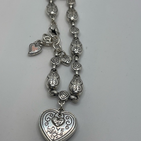 Brighton Breast Cancer pink Swarovski Silver Links Bracelet retired - Picture 5 of 7